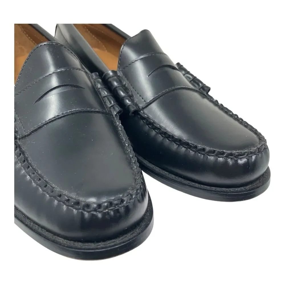 J Crew Penny Loafers Mens 9 Black Leather Sole Business Preppy Luxury Shoes